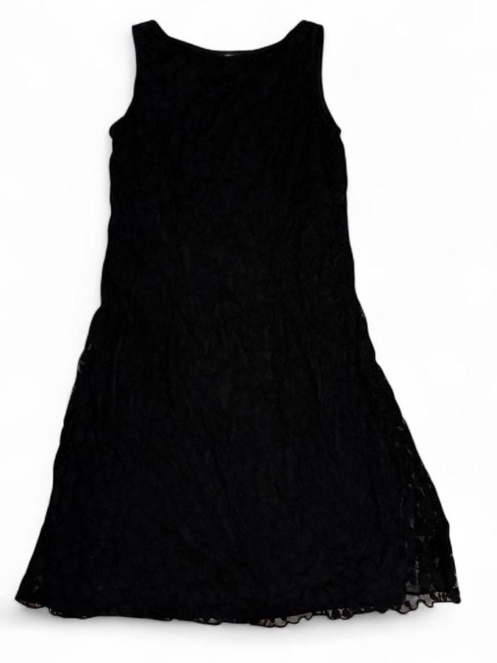 Black Lace Overlay Midi Dress Sleeveless Size Small Goth Y2kfit Forever 21